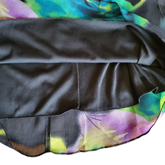 Enfocus Floral Black Crepe Petite Size 12 Maxi Dress - Picture 7 of 12